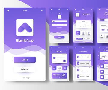 Banking app layouts